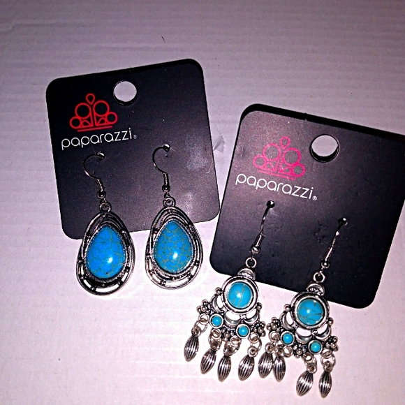 2 Sets Turquoise Paparazzi Earrings